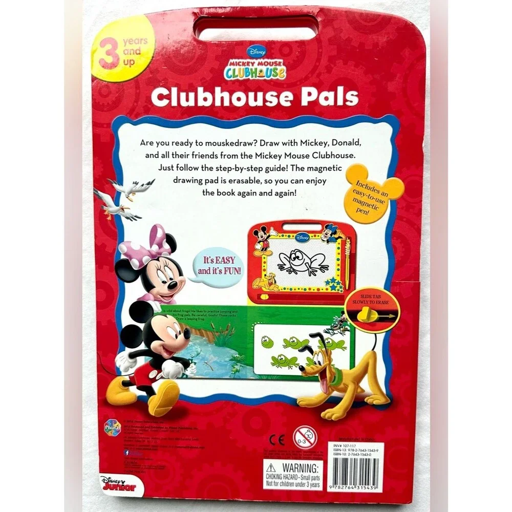 Disney Mickey Mouse Clubhouse Magnetic Drawing Board & “Clubhouse Pals” Book Set